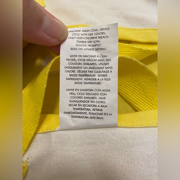 Kate Spade Apron Yellow White Dot Kitchen Measurements on back - Picture 9 of 12